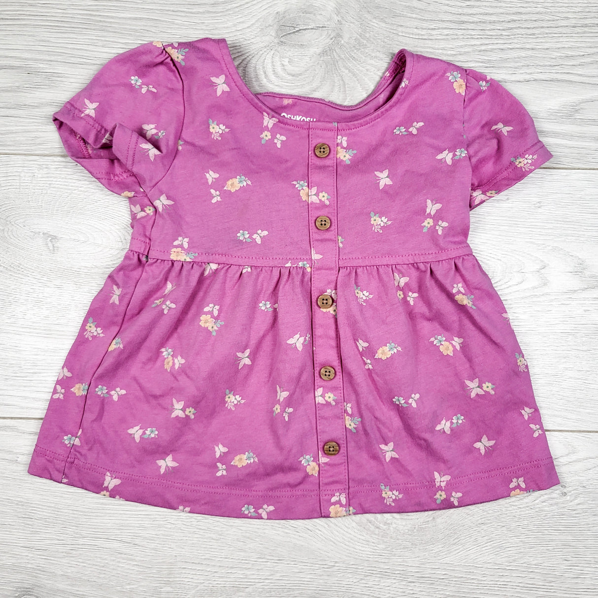 Oshkosh purple-pink floral print top. Size 2T