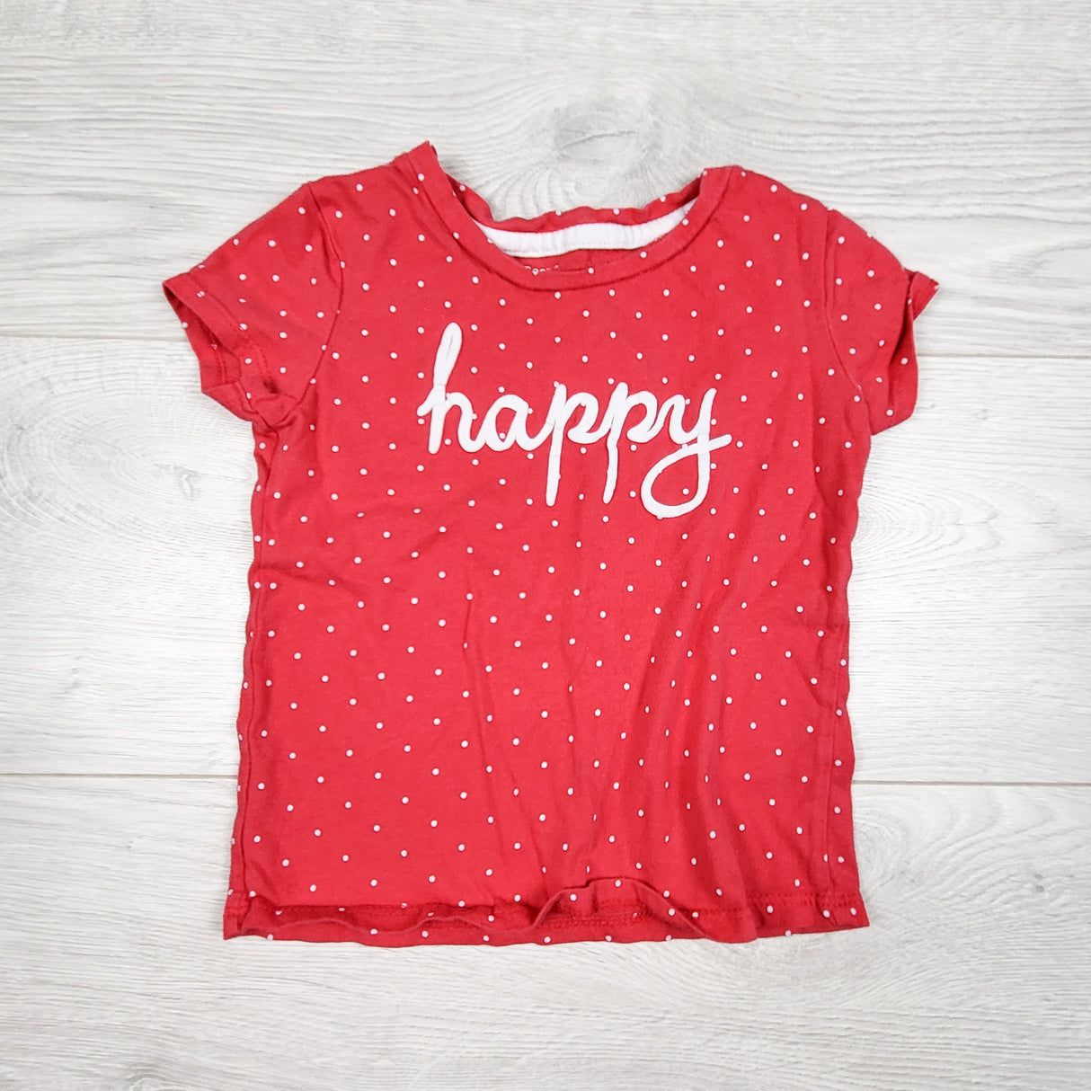 George pink polka dot "Happy" t-shirt. Size 2T