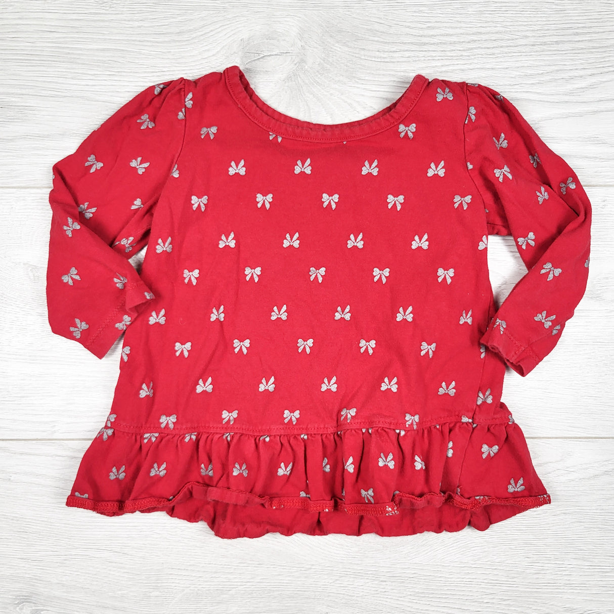 George red peplum top with bows. Size 18-24 months