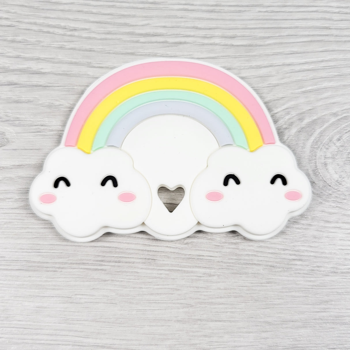 Rainbow shaped silicone teether