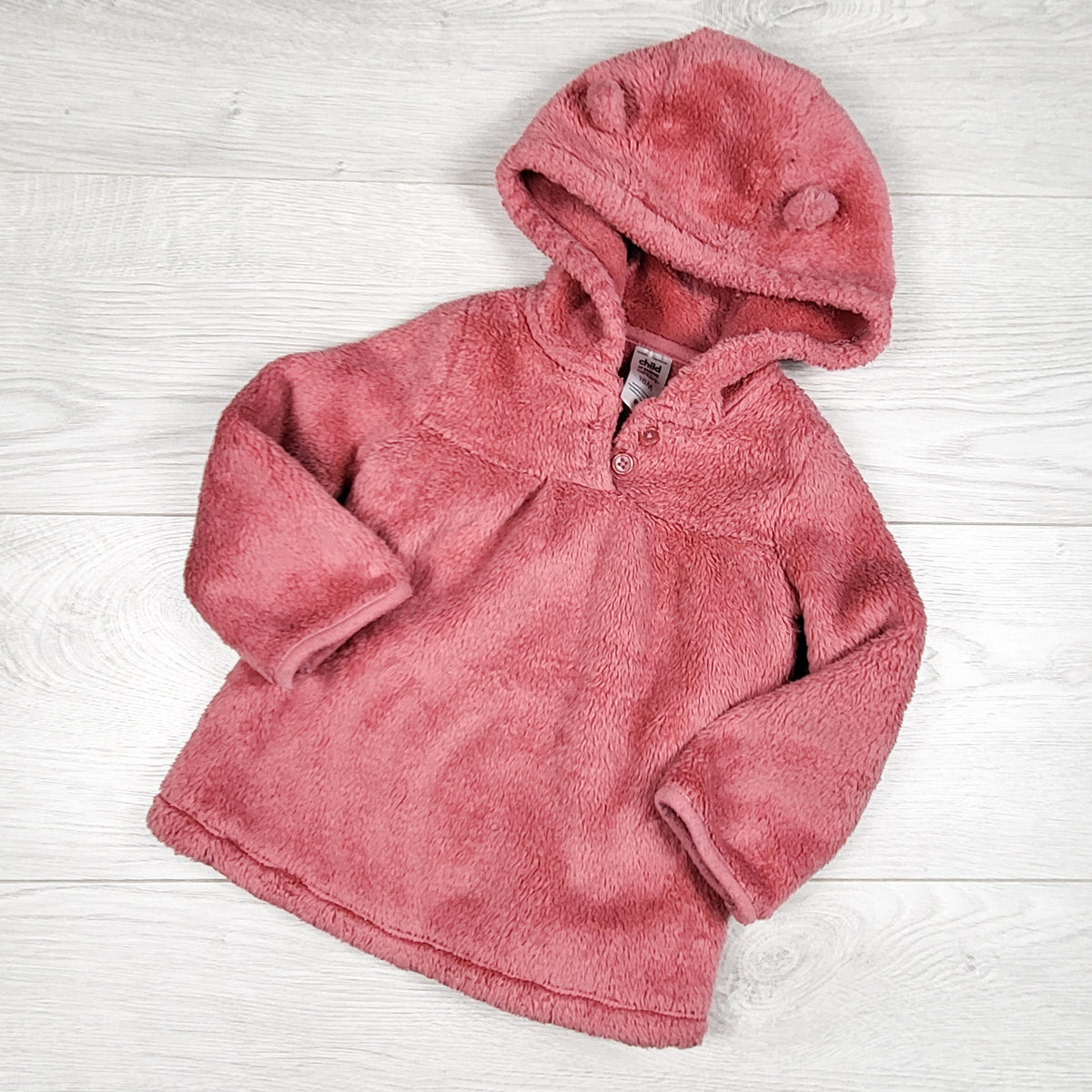 Child of Mine pink faux fur hoodie. Size 18 months