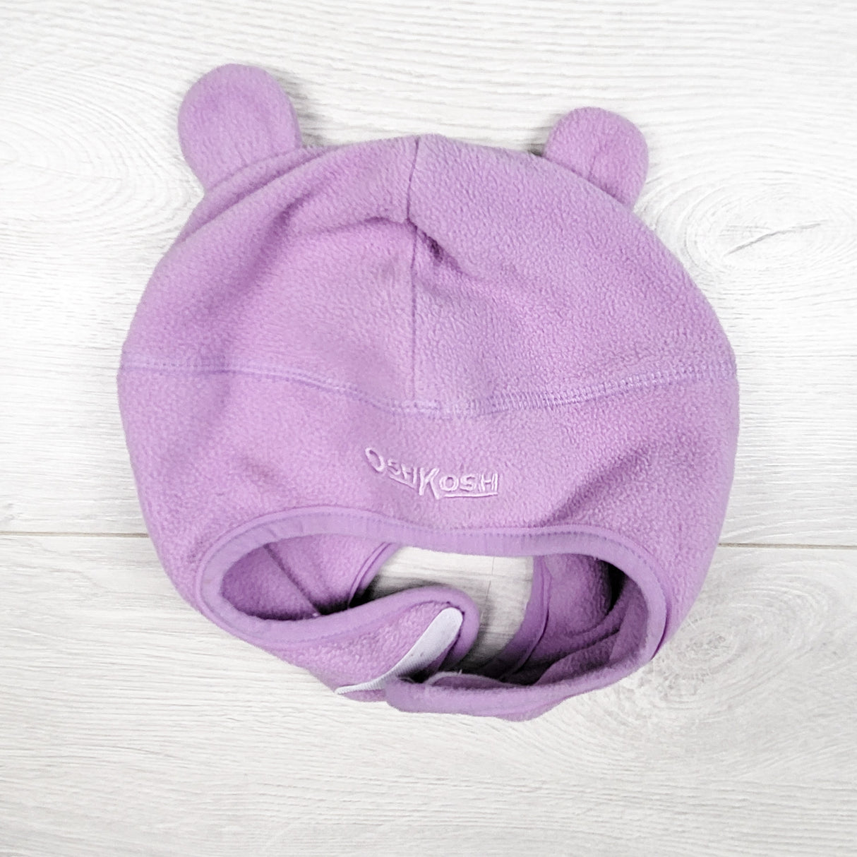 Oshkosh purple fleece bear ear hat. Size 12-24 months
