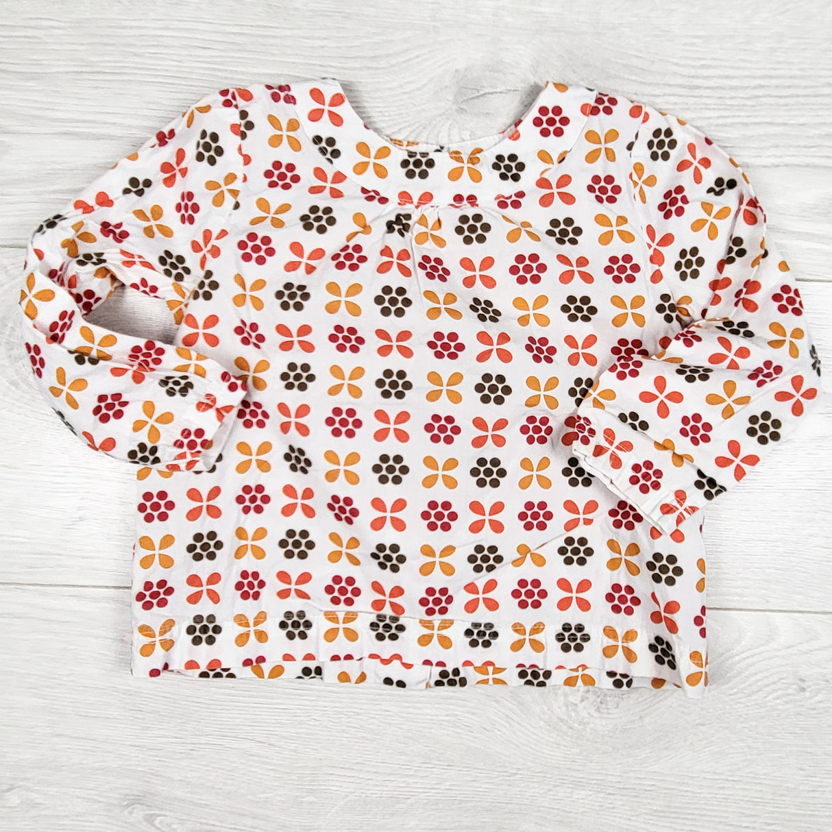 Joe white flower print blouse. Size 18-24 months