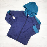 Carters navy and teal zip up active hoodie. Size 8 - AS IS