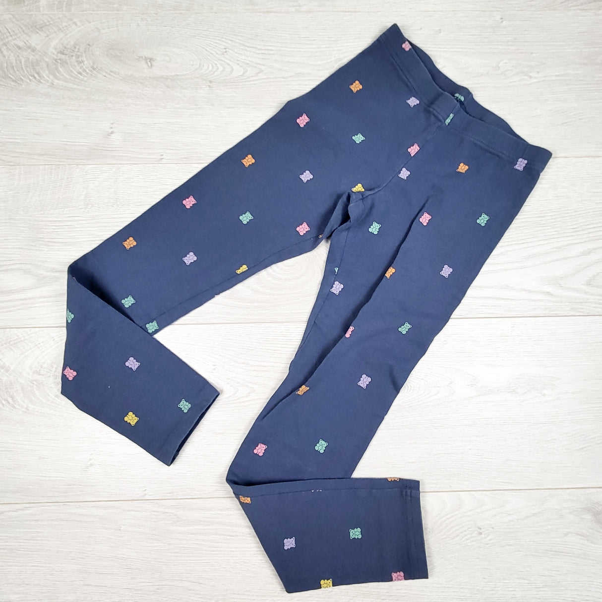 Old Navy blue leggings with gummy bears. Size 10/12