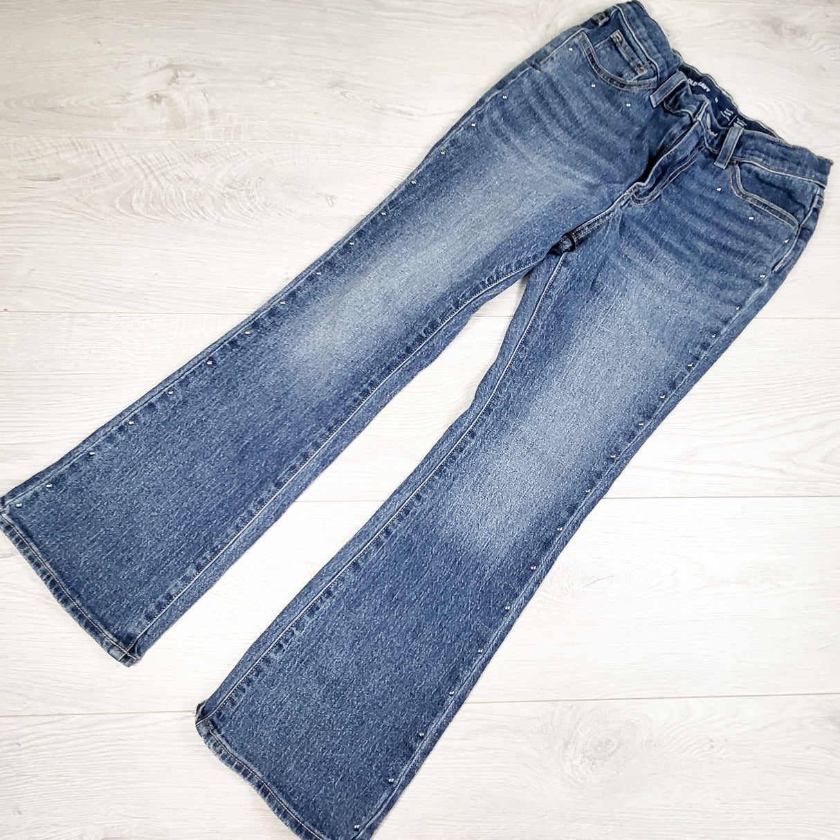 Old Navy high rise studded flare leg jeans. Size 12