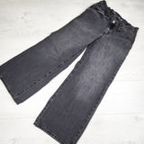 Old Navy black mid-rise baggy wide leg jeans. Size 10