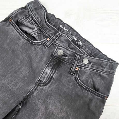 Old Navy black mid-rise baggy wide leg jeans. Size 10