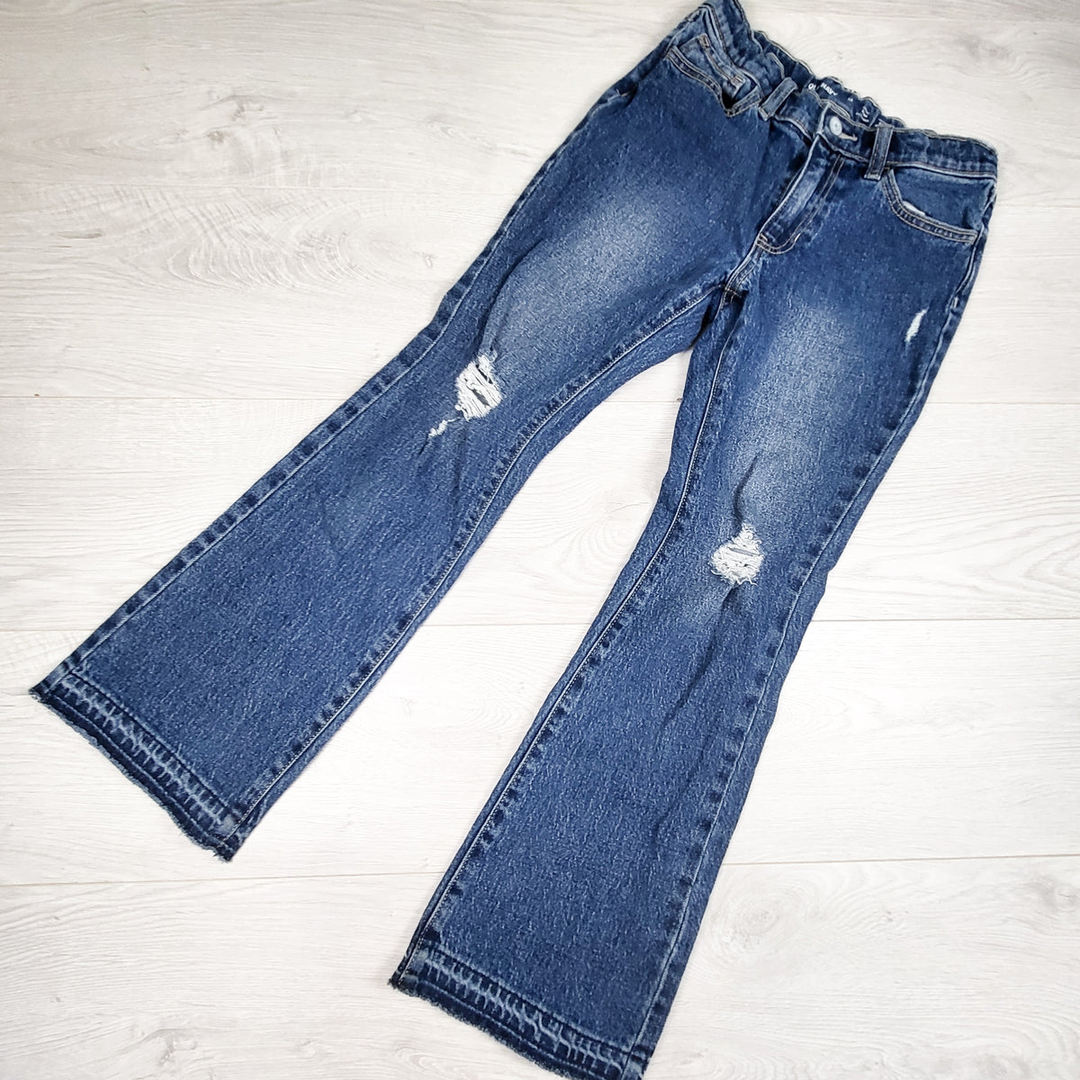 Old Navy distressed high rise flare jeans. Size 12