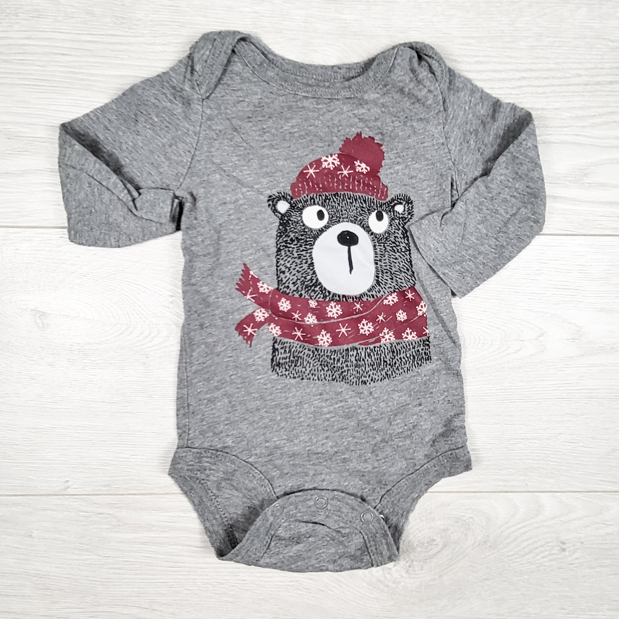 George grey bodysuit with bear. Size 3-6 months