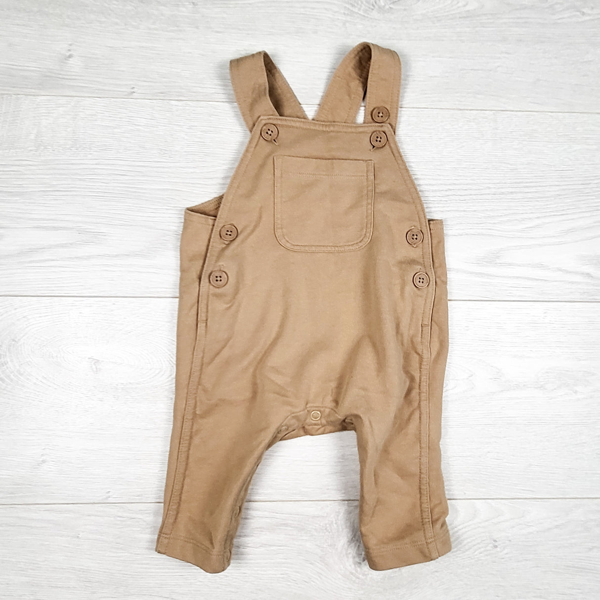 Joe tan cotton overalls. Size 3-6 months