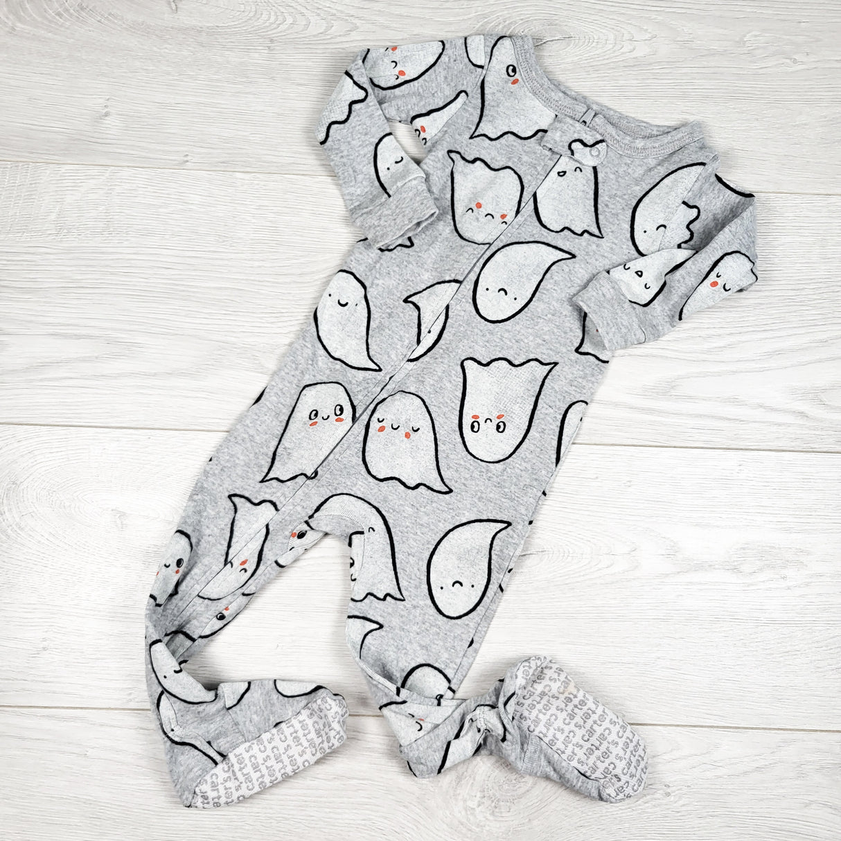 Carters grey zippered ghost sleeper. Size 12 months - AS IS