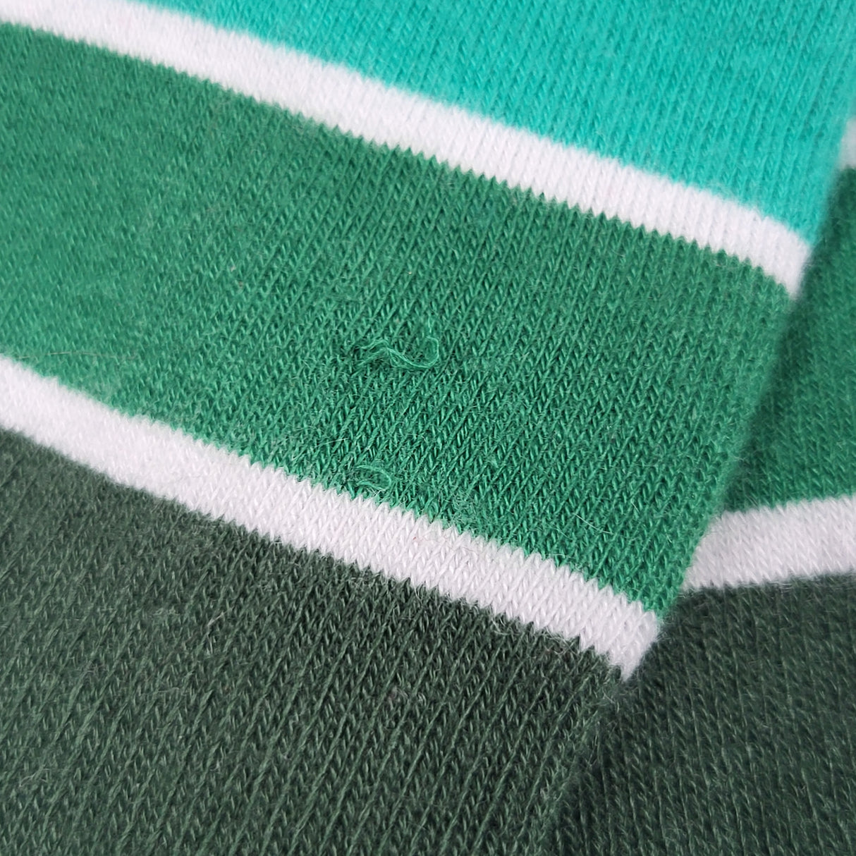 NEW - Kombi green striped socks. Size 12-24 months - AS IS