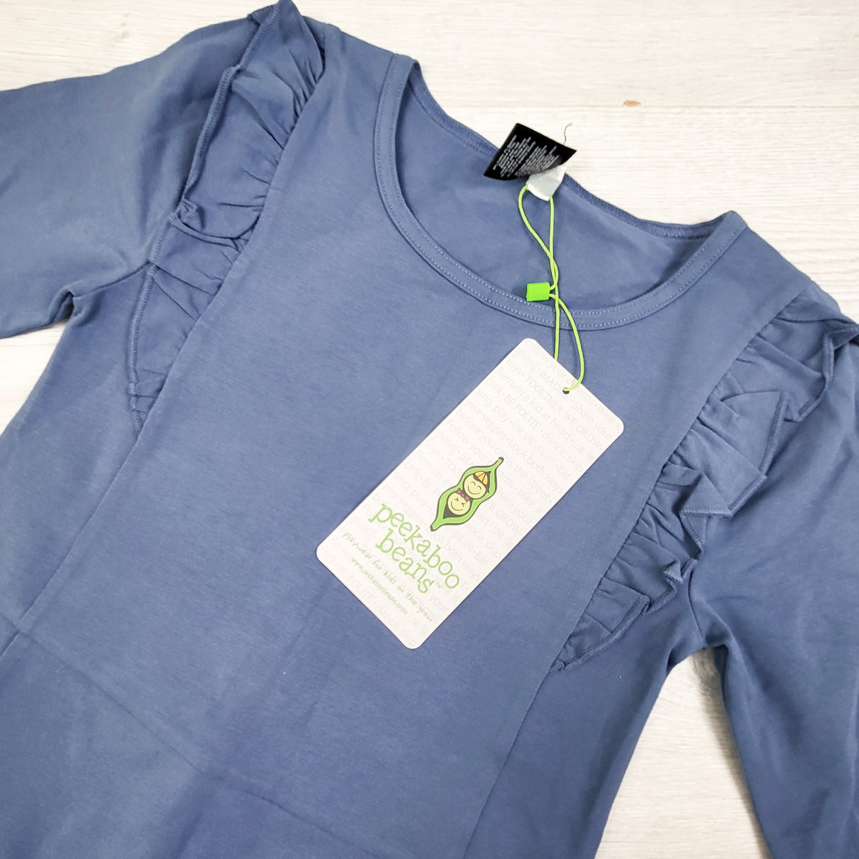 NEW - Peekaboo Beans blue "Me and You" dress. Size 8