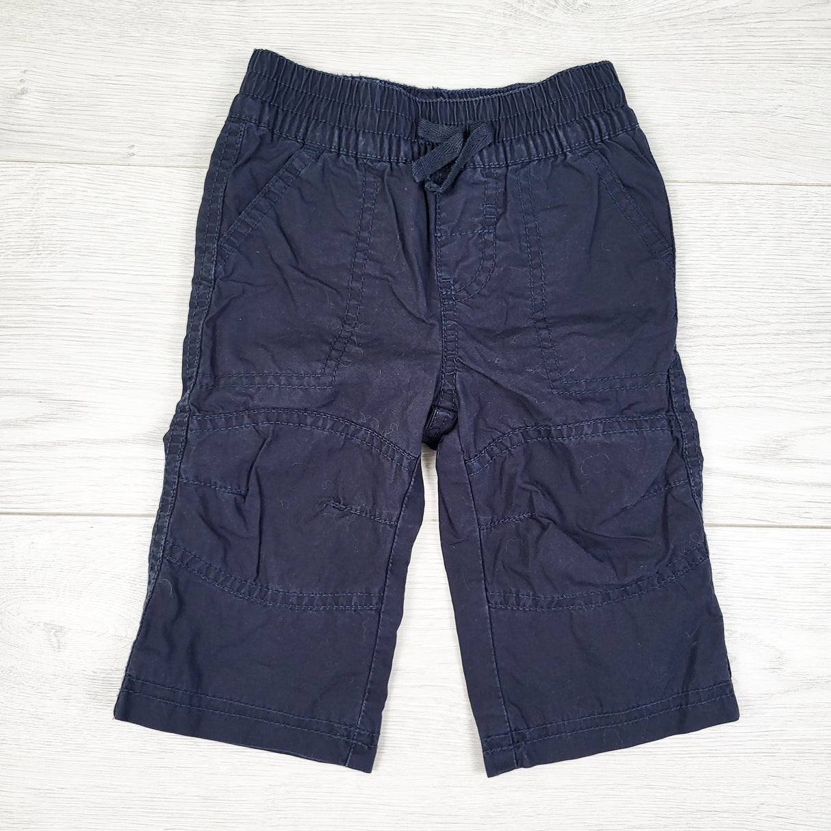 Joe navy elastic waist twill pants. Size 3-6 months