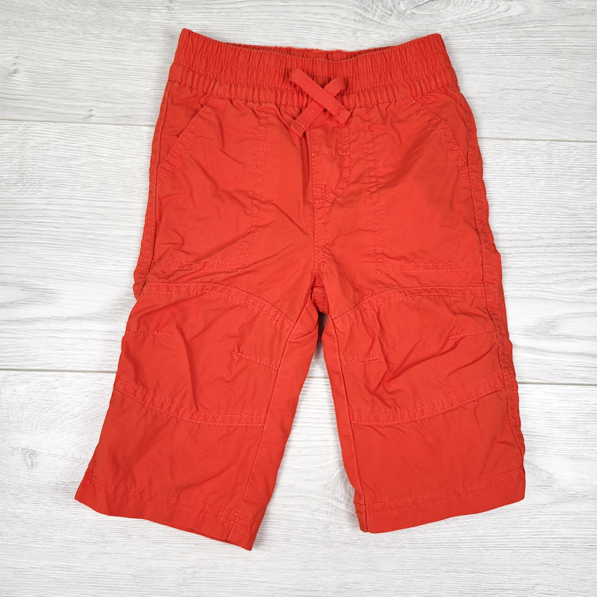 Joe reddish-orange elastic waist twill pants. Size 3-6 months