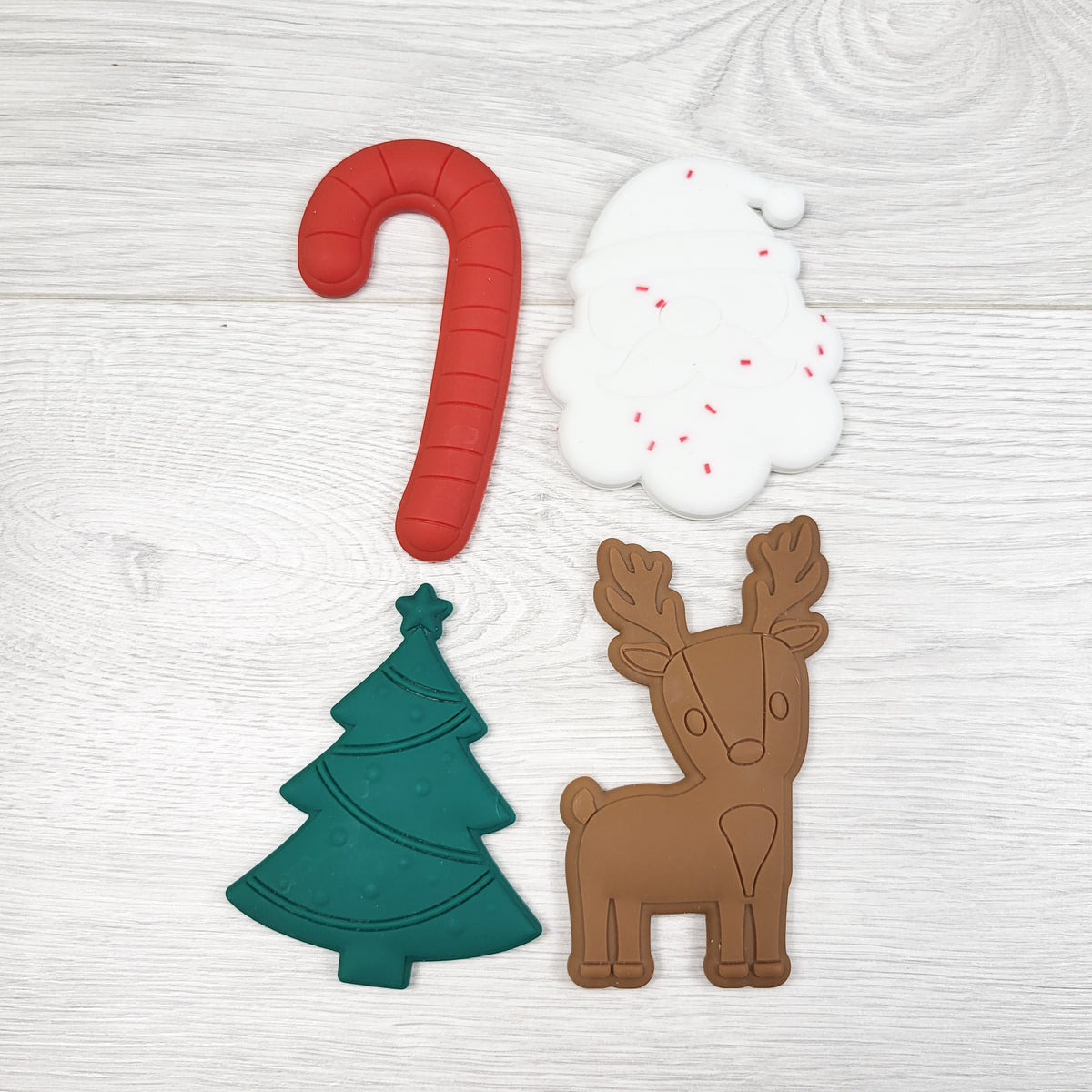 Lot of Christmas themed silicone teethers