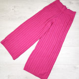 NEW - Gap pink wide leg cable knit sweater pants. Size 8