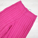 NEW - Gap pink wide leg cable knit sweater pants. Size 8