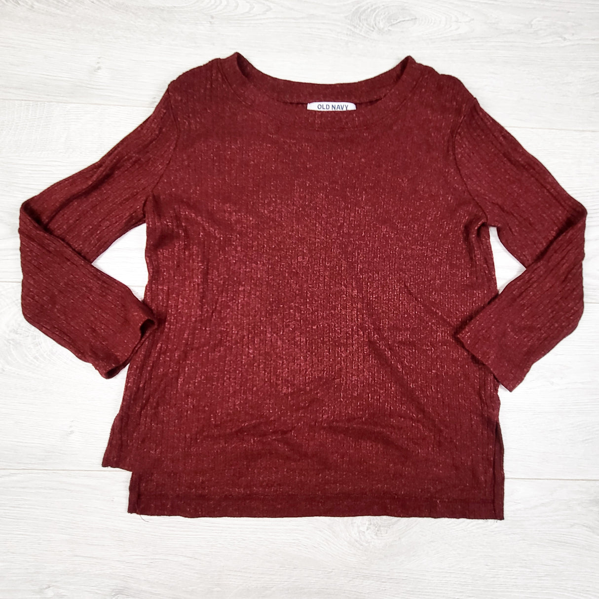 Old Navy burgundy ribbed swing top. Size 6/7
