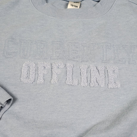 Oshkosh blue cropped "Currently Offline" sweatshirt. Size 10