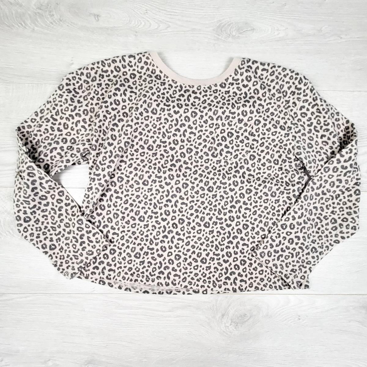Carters beige leopard print cropped top. Size large (10)