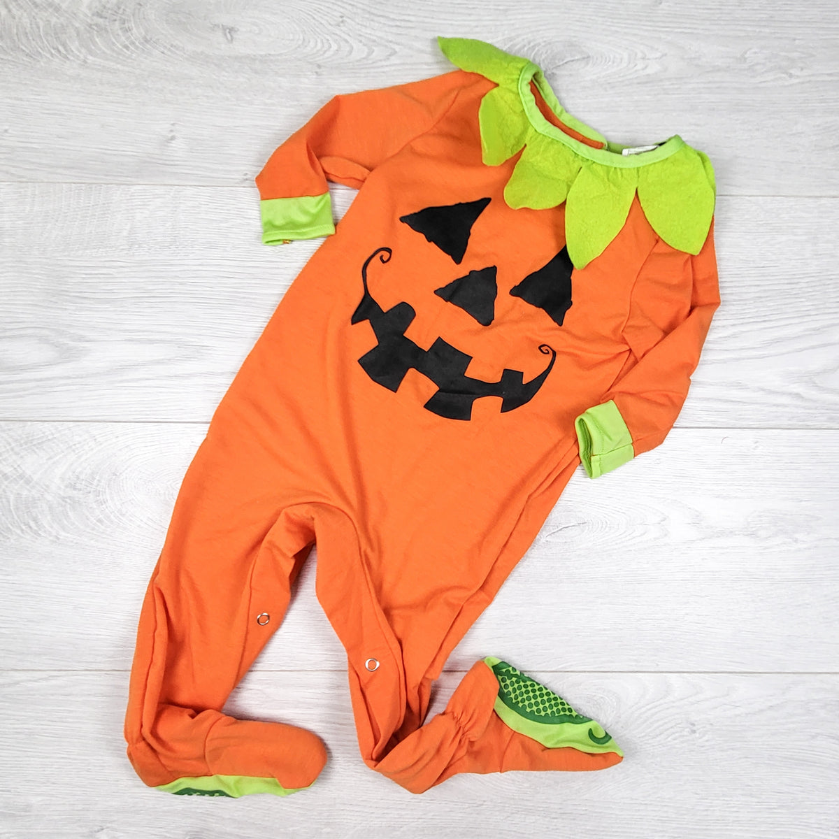 In Character Jack-o-lantern onesie. Size 6-12 months (also has hat not pictured)