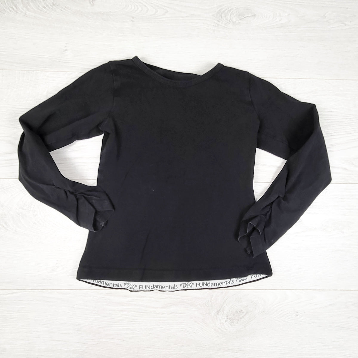 Peekaboo Beans black long sleeve top. Size 4T