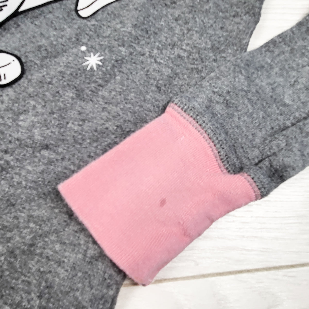 Pink and grey 2pc NASA PJs. Size 8 - AS IS