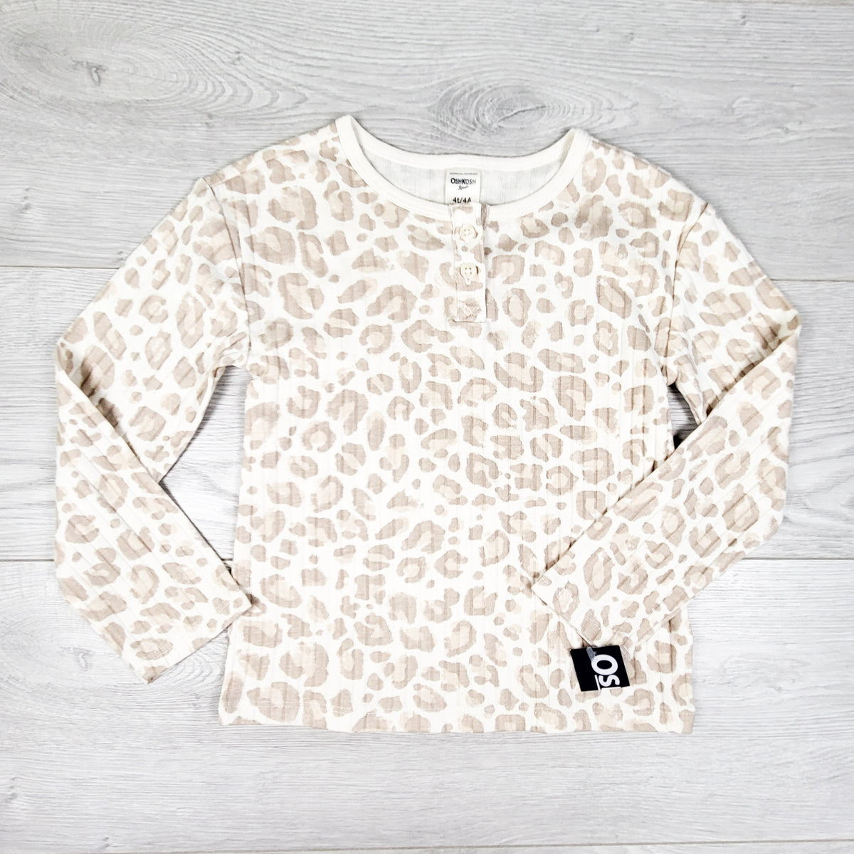 NEW - Oshkosh ribbed leopard print top. Size 4T