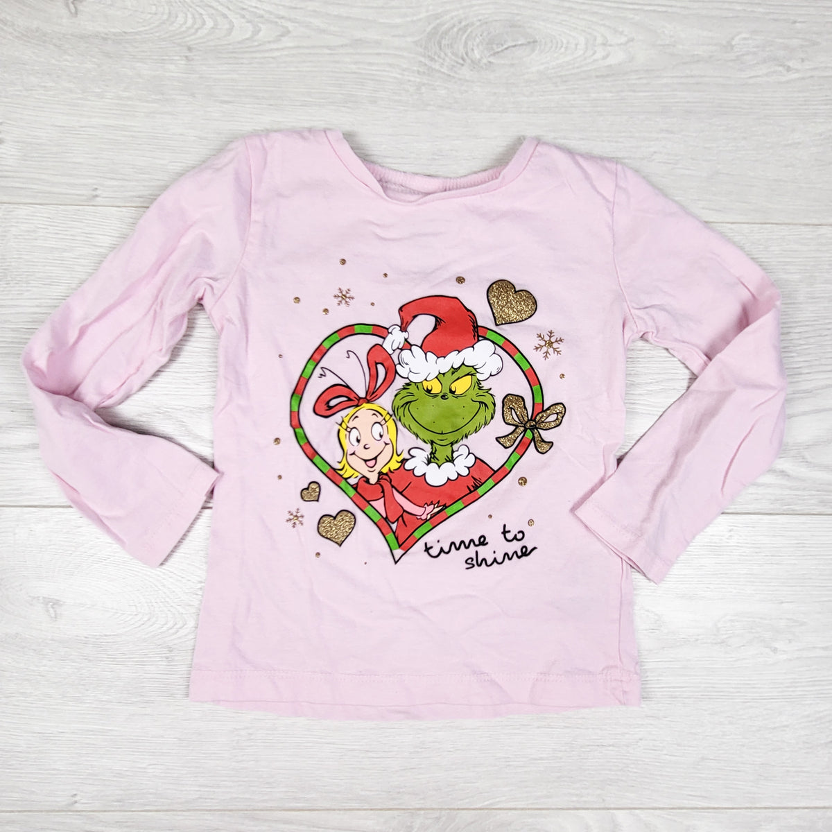 Pink Grinch long sleeve top. Size 3T