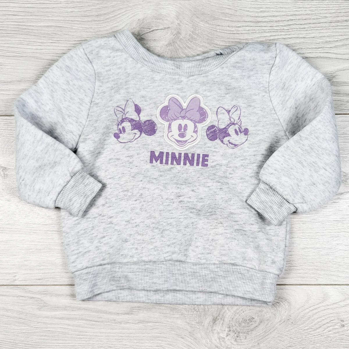 Disney Baby grey fleecy lined Minnie Mouse sweatshirt. Size 6 months