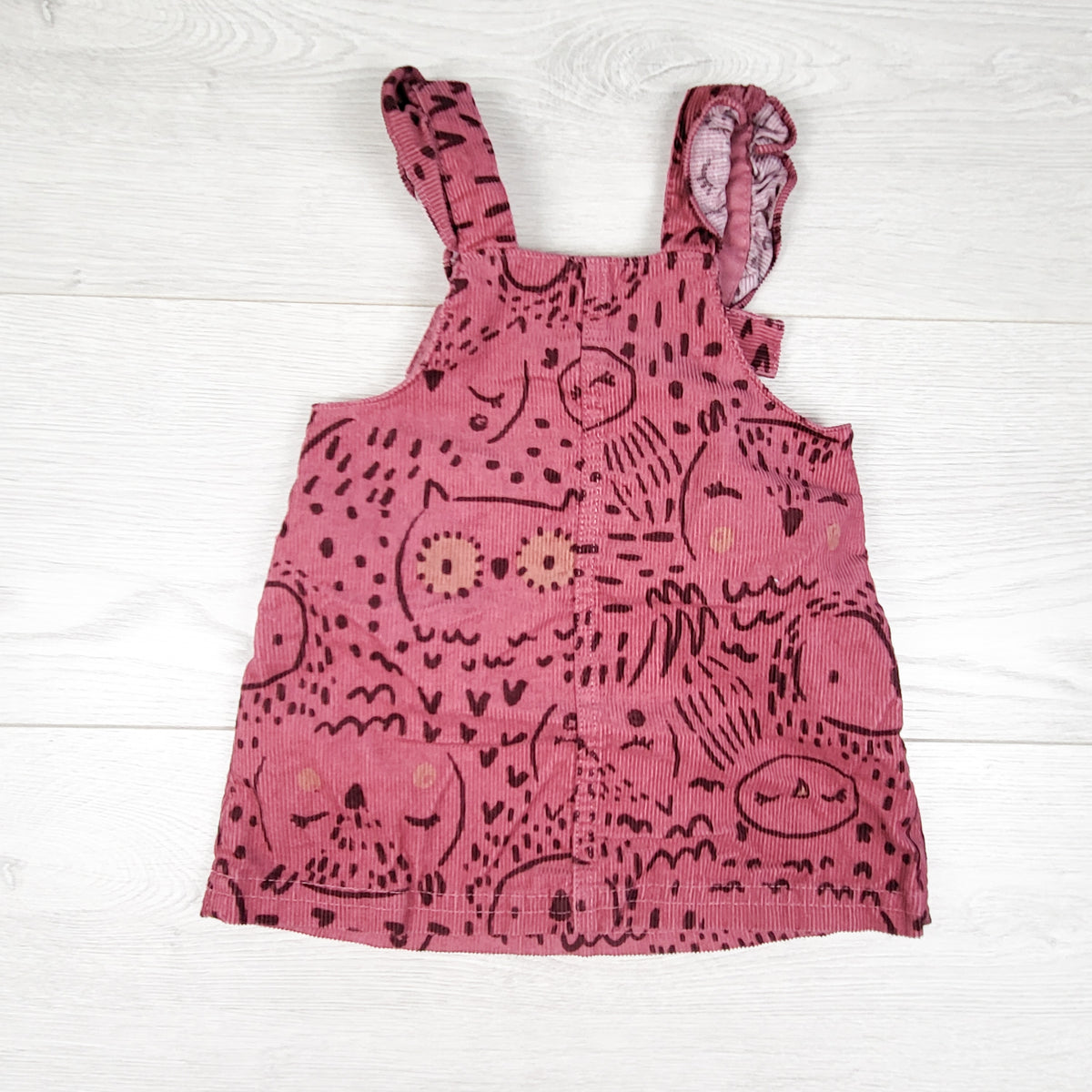 Carters pink corduroy dress with owls. Size 6 months