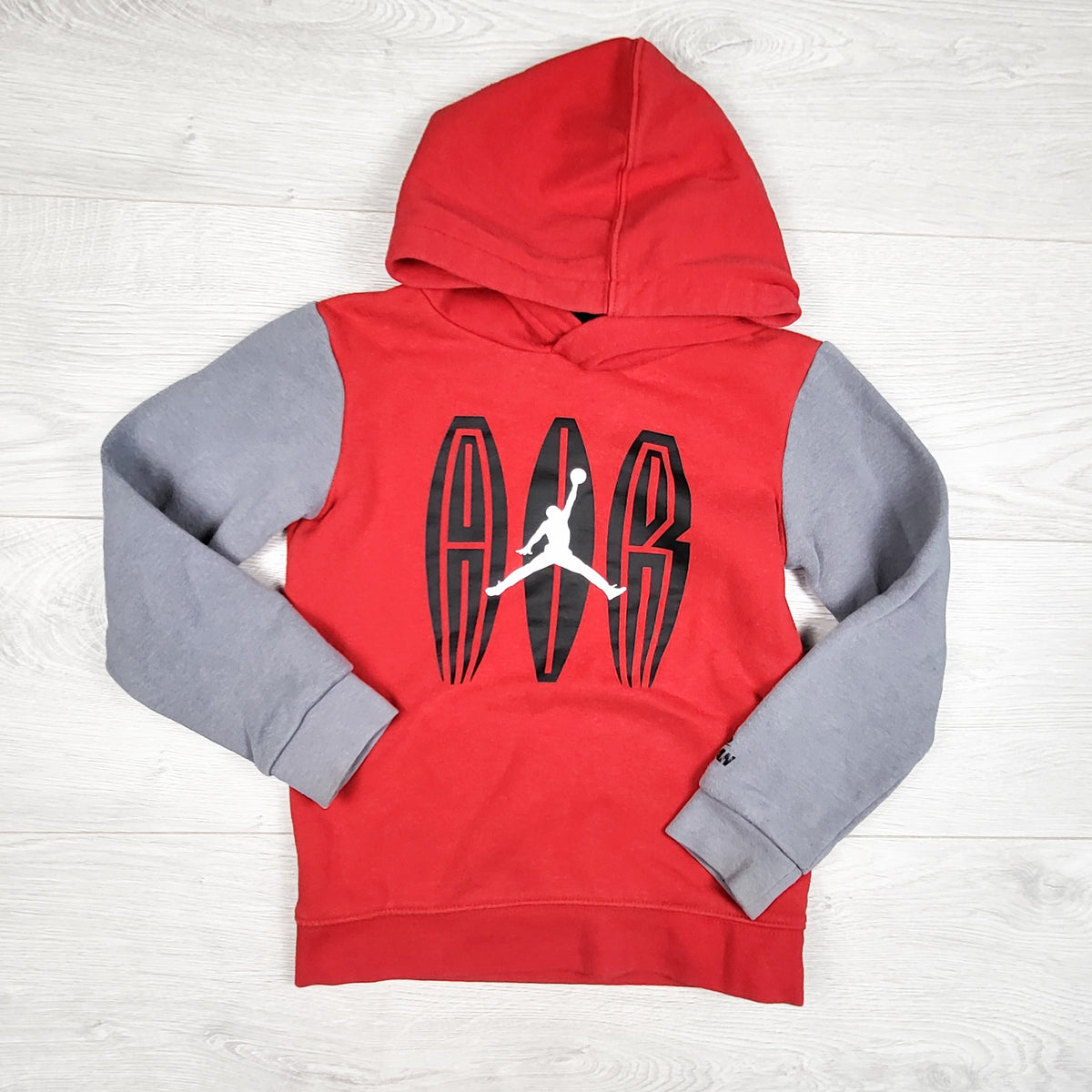 Air Jordan red and grey Jumpman pullover hoodie. Size 4T