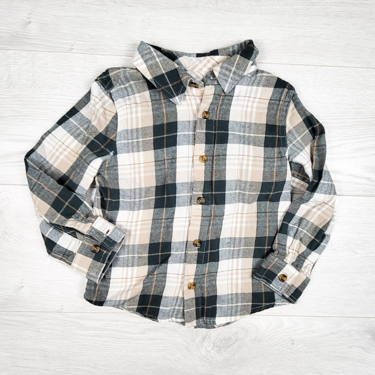 Tommy Bahama plaid button down flannel shirt. Size 4T