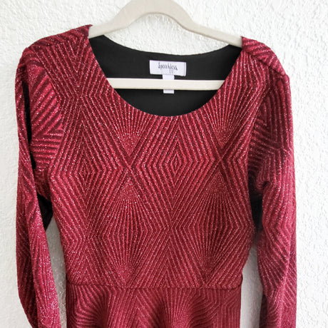 Speechless red textured dress with sparkles. Size 16