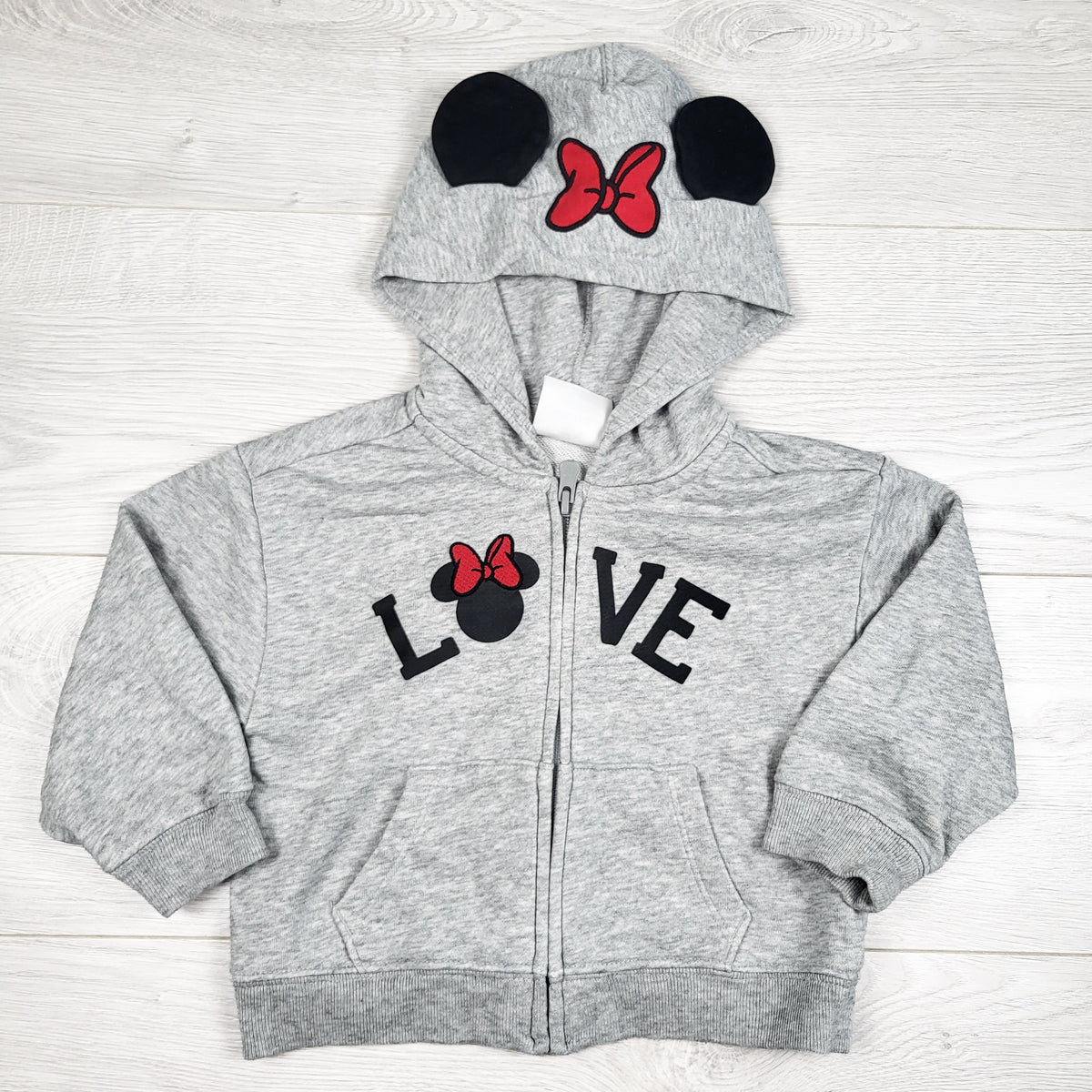 Gap x Disney grey zip up Minnie Mouse hoodie. Size 2T