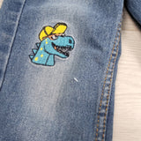 Kiki & Koko denim joggers with dinosaurs. Size 2/3T