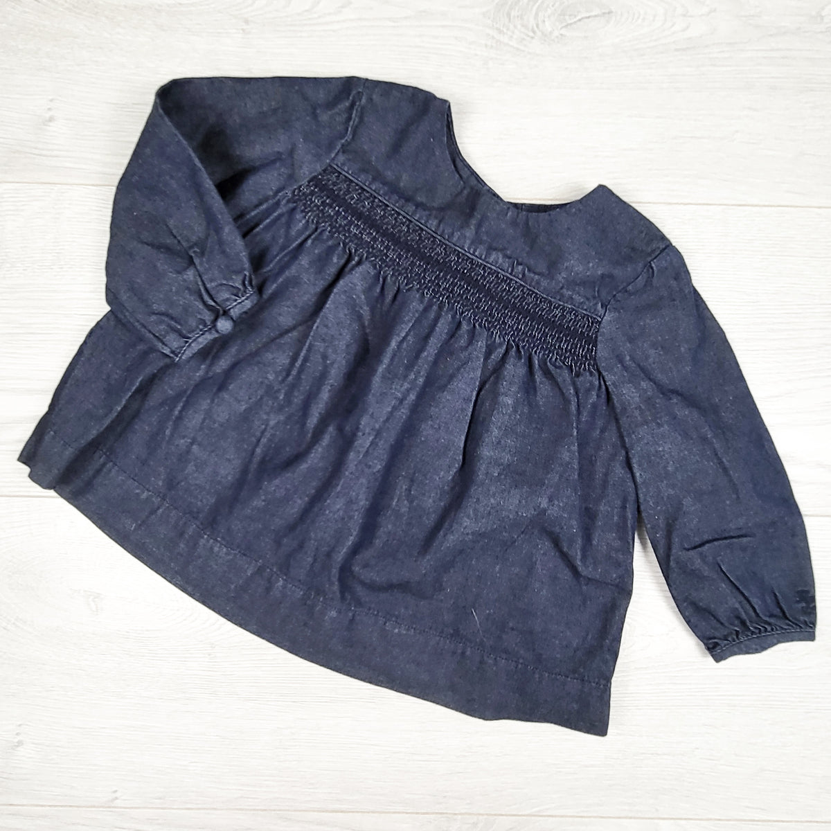 Ralph Lauren smocked denim top. Size 9 months