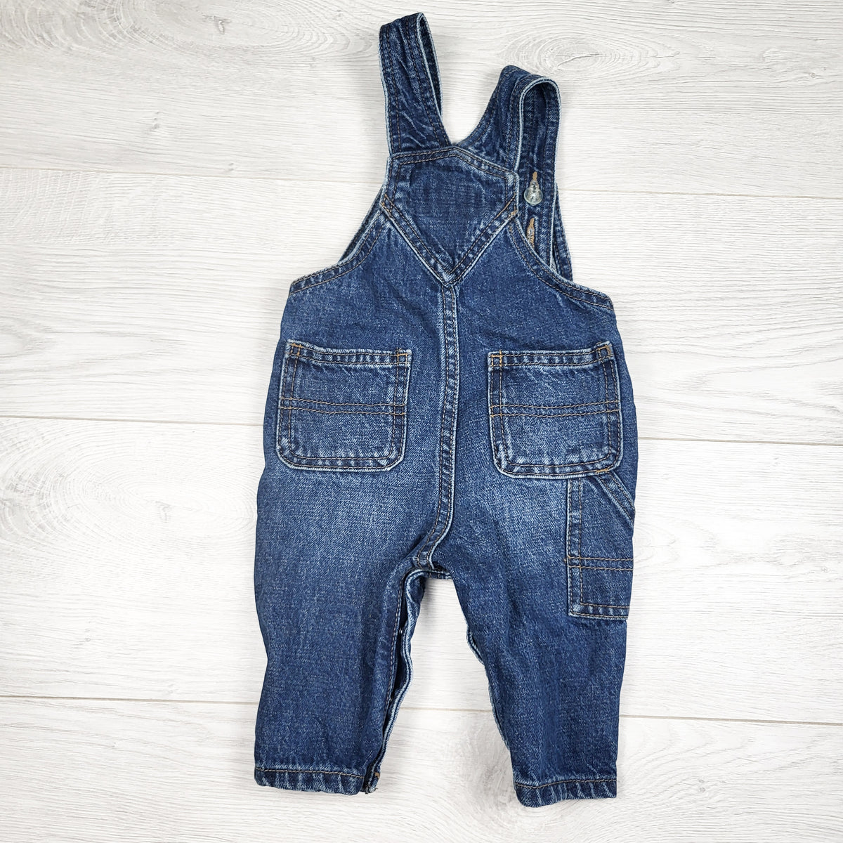 Old Navy denim overalls. Size 3-6 months
