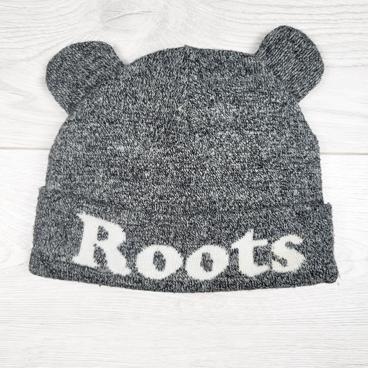 Roots heathered grey bear ear toque. Size 12-24 months