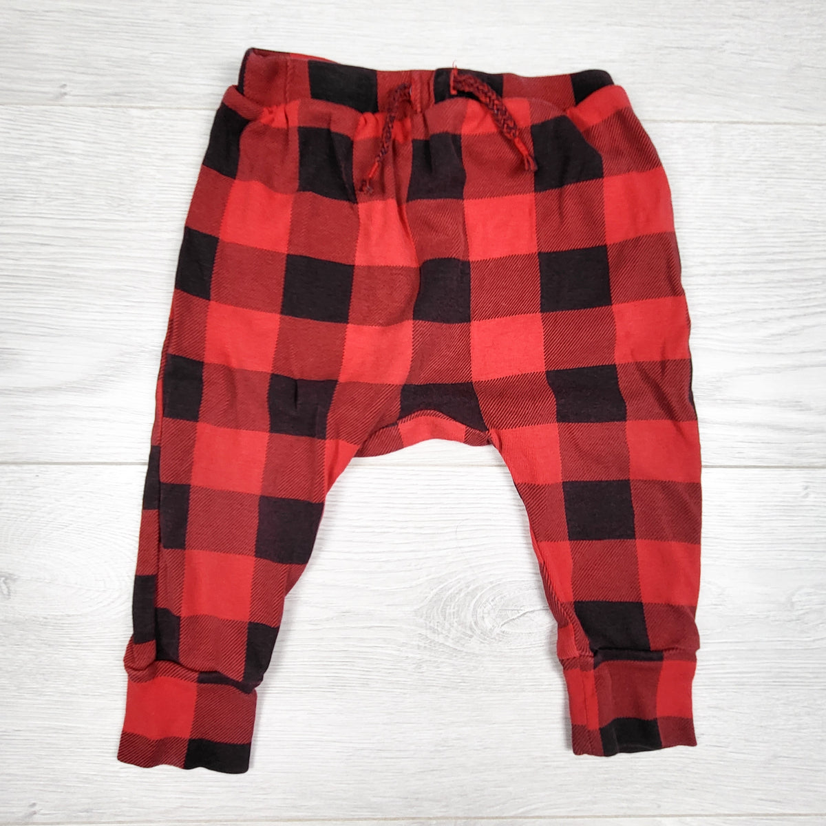 Joe red buffalo plaid pants. Size 6-12 months
