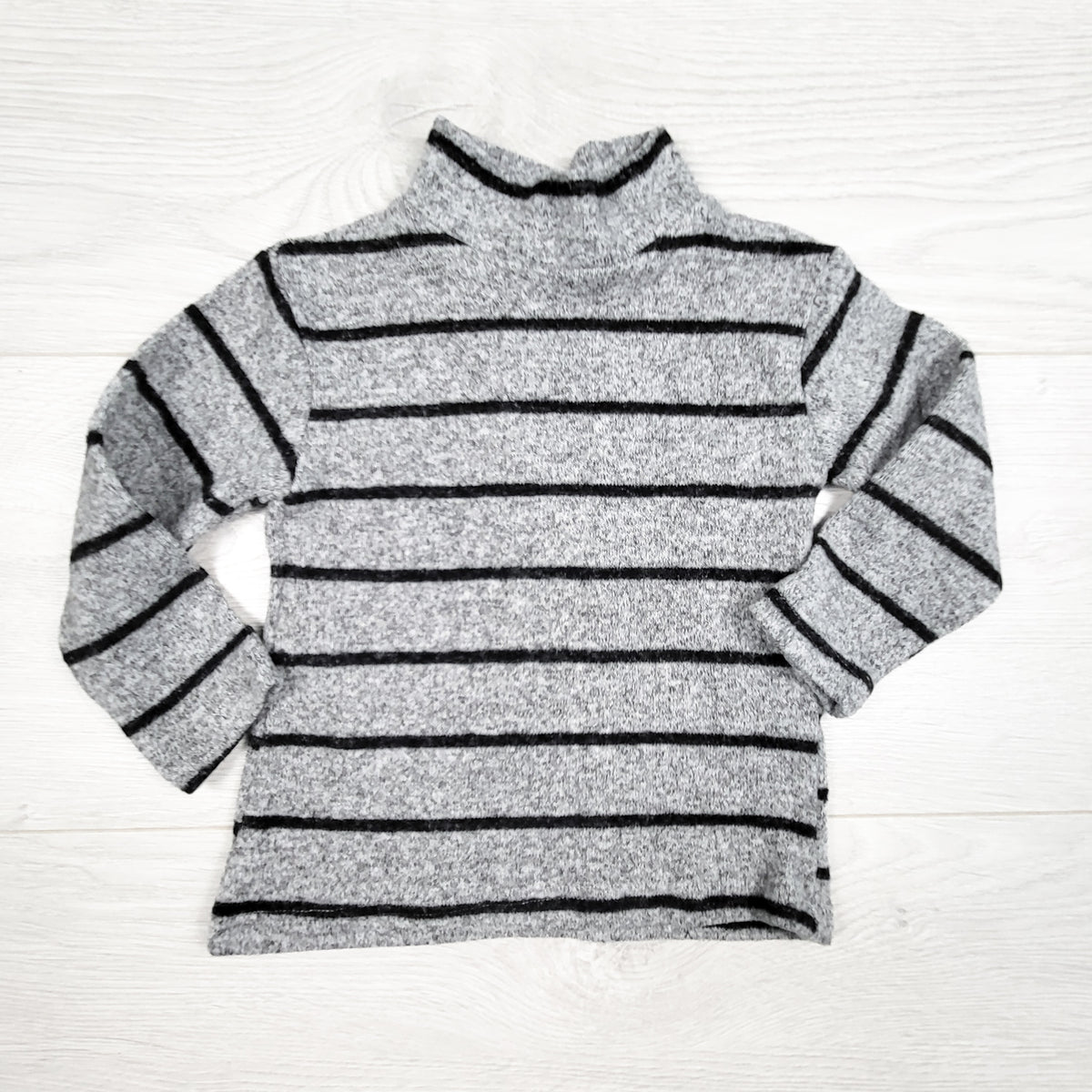Zara grey striped knit mock neck top. Size 3-6 months