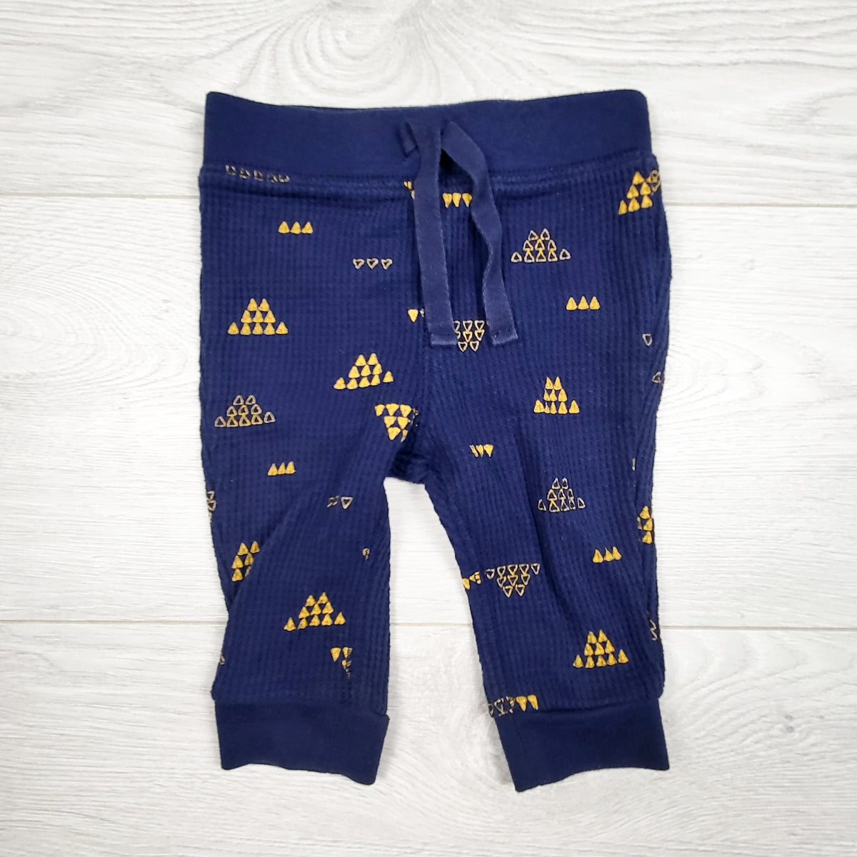 Old Navy navy patterned waffle knit pants. Size 3-6 months