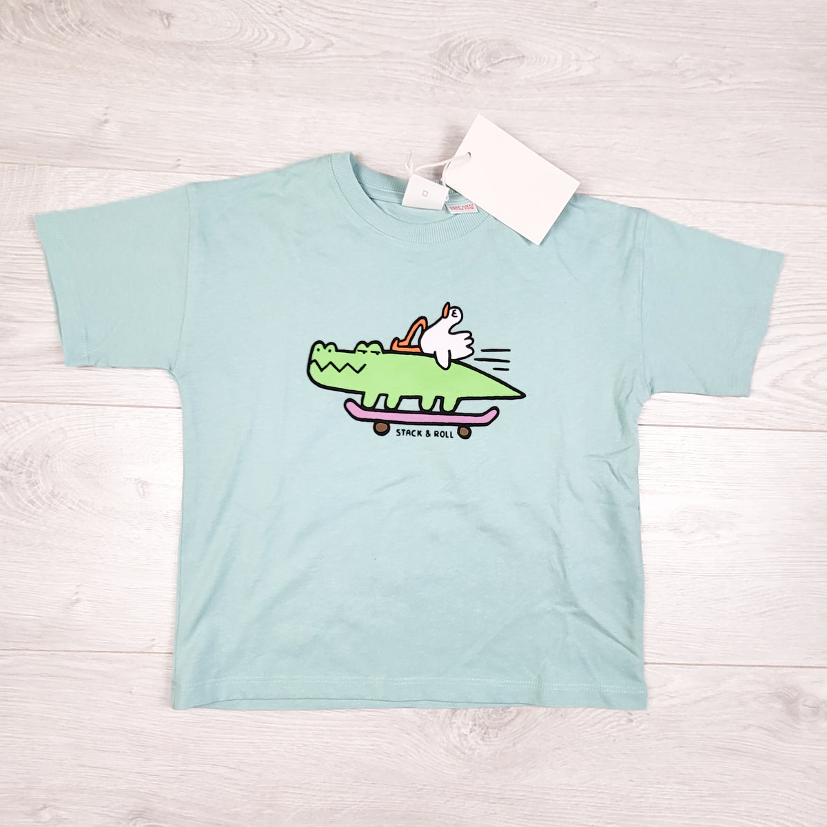NEW - Zara aqua coloured alligator t-shirt. Size 4T