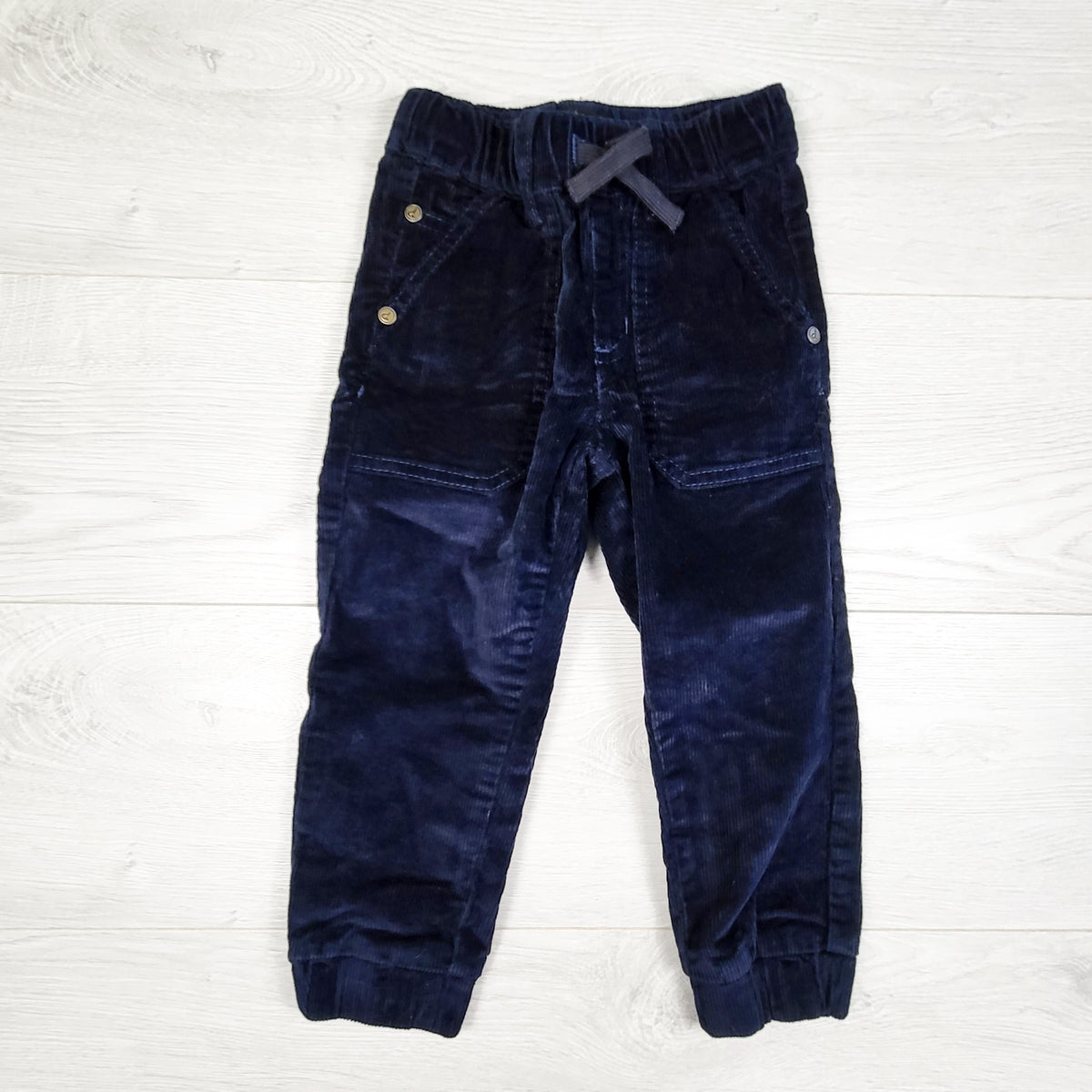 Deux Par Deux navy drawstring corduroy pants. Size 3T