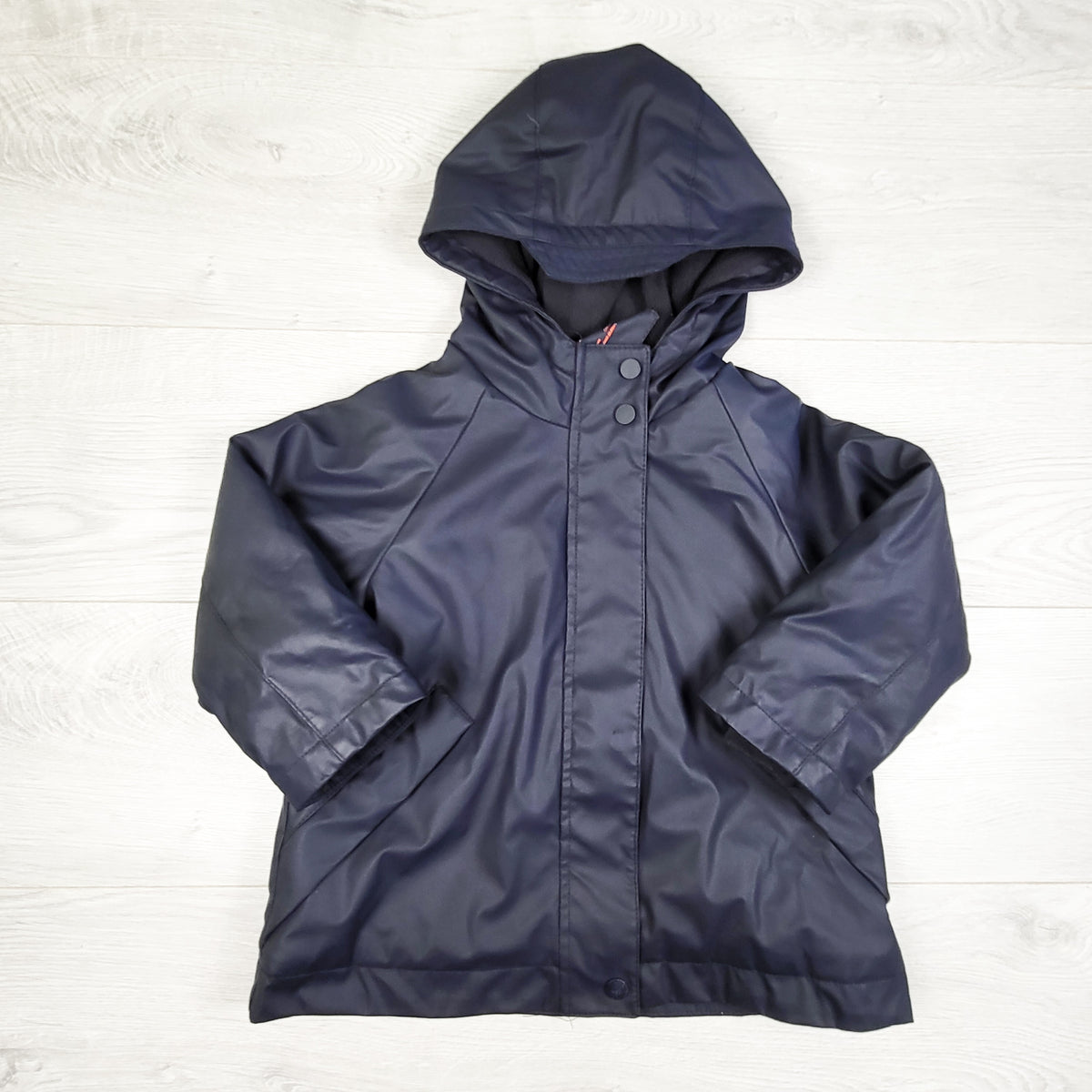 Zara navy fleece lined rain jacket. Size 2/3T
