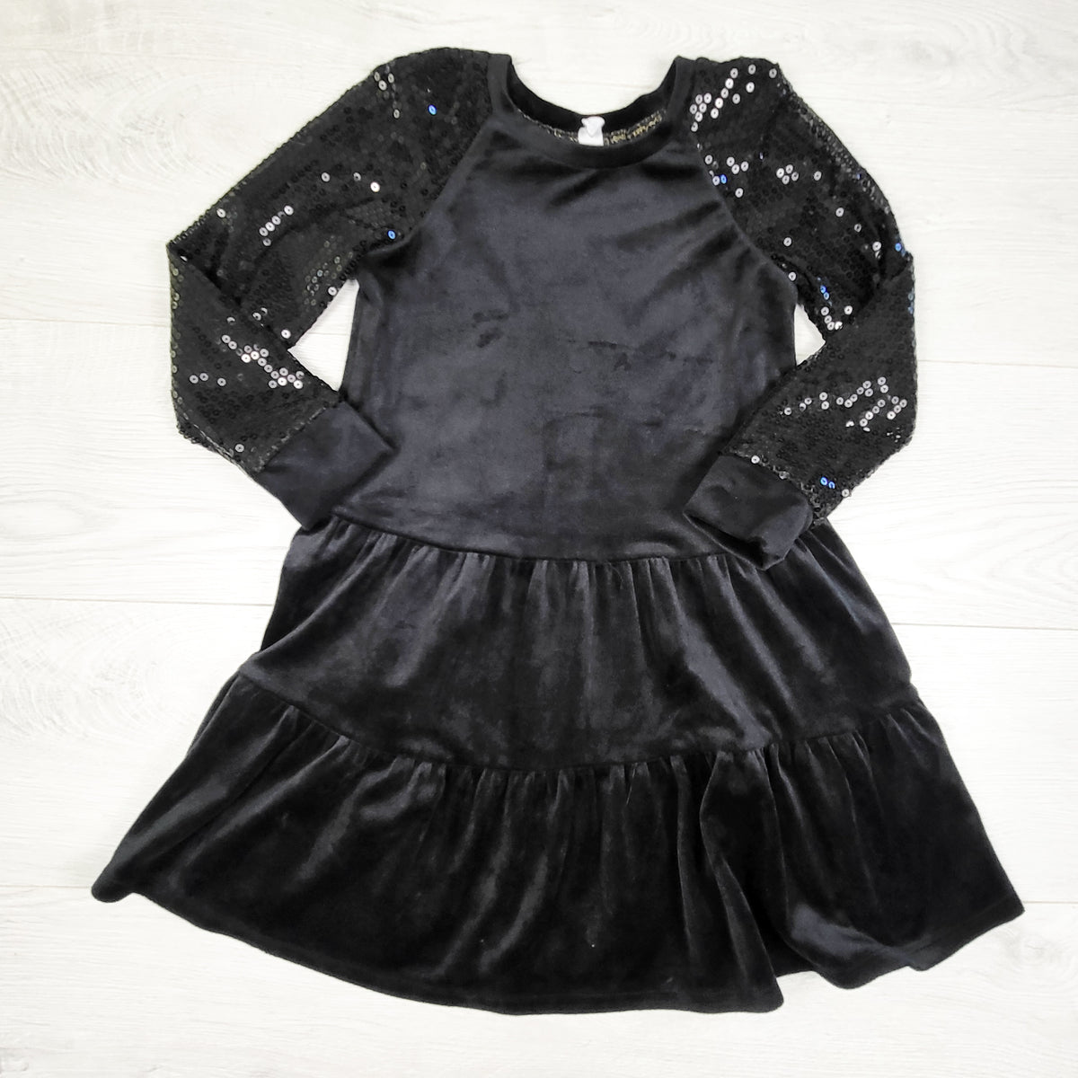 Lovefire black velour dress with sequins. Size 6