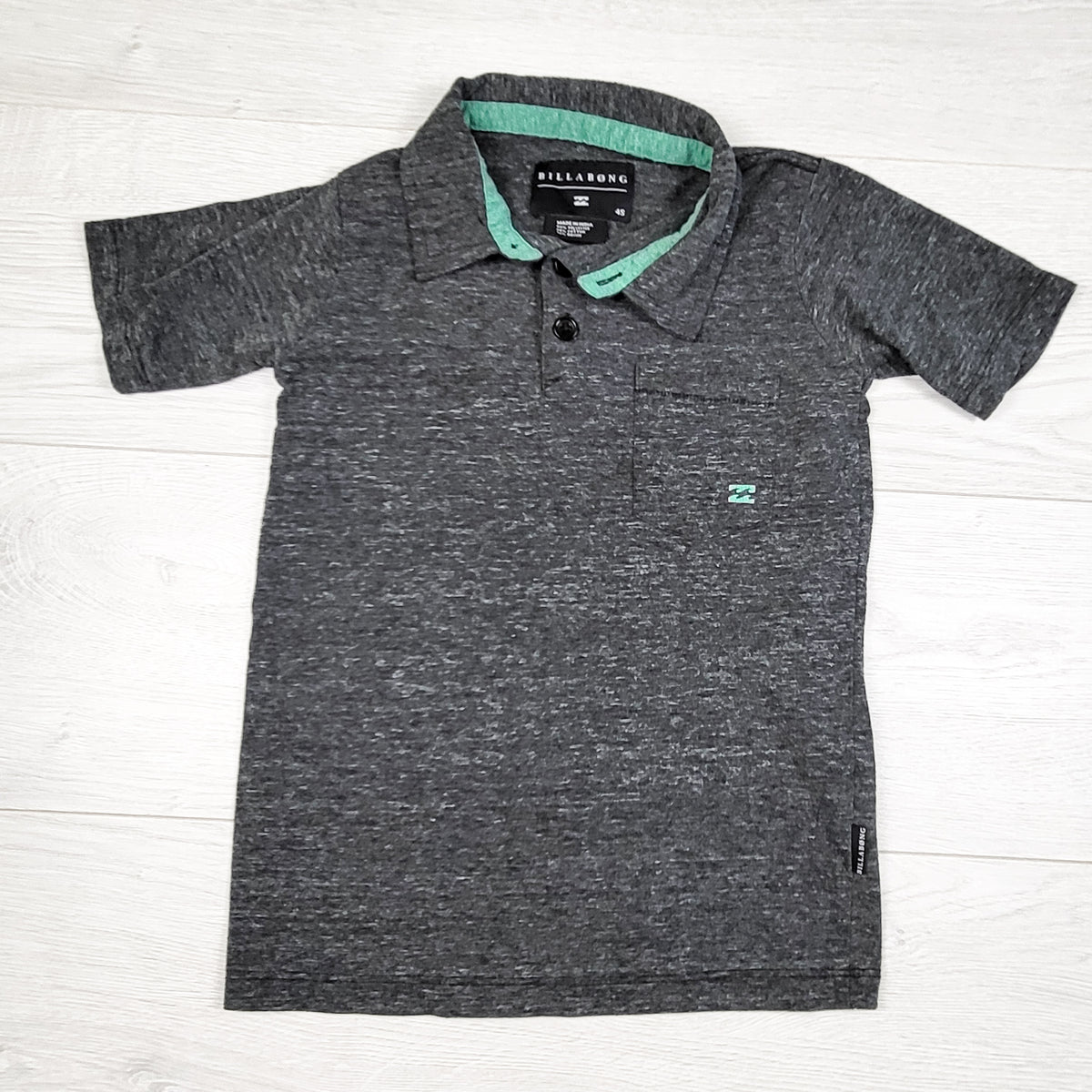 Billabong heathered grey collared t-shirt. Size 4T