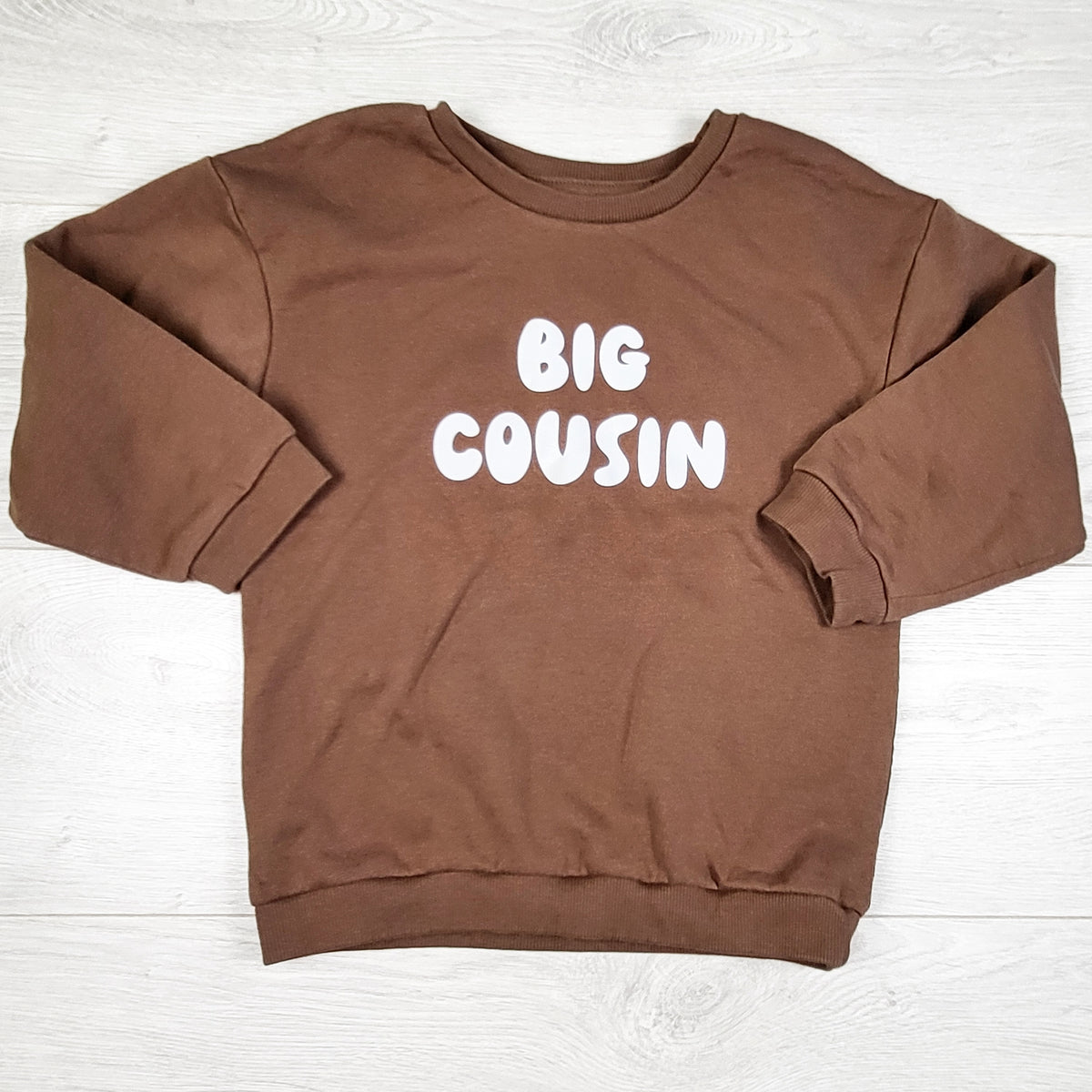 Urbn Dept brown fleecy lined "Big Cousin" sweatshirt. Size 4/5T